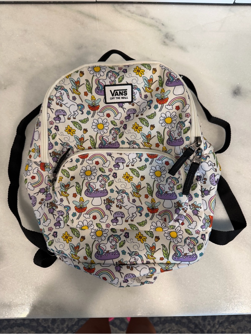 Vans Kids Unicorn & Rainbow Mini Backpack - White with Multicolor Print